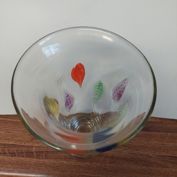 Vintage* Hand-blown Colourful Dansk Feathered Glass Tulip Vase - Picture 5 of 8